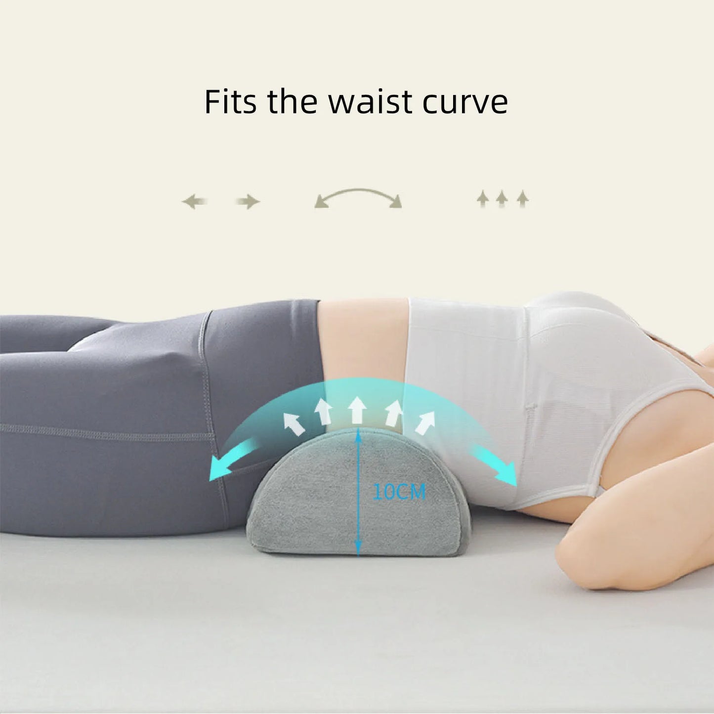 Half Roll Cushion Half Moon Pillow Memory Foam Ergonomic Waist Neck Leg Pillow for Sleeping