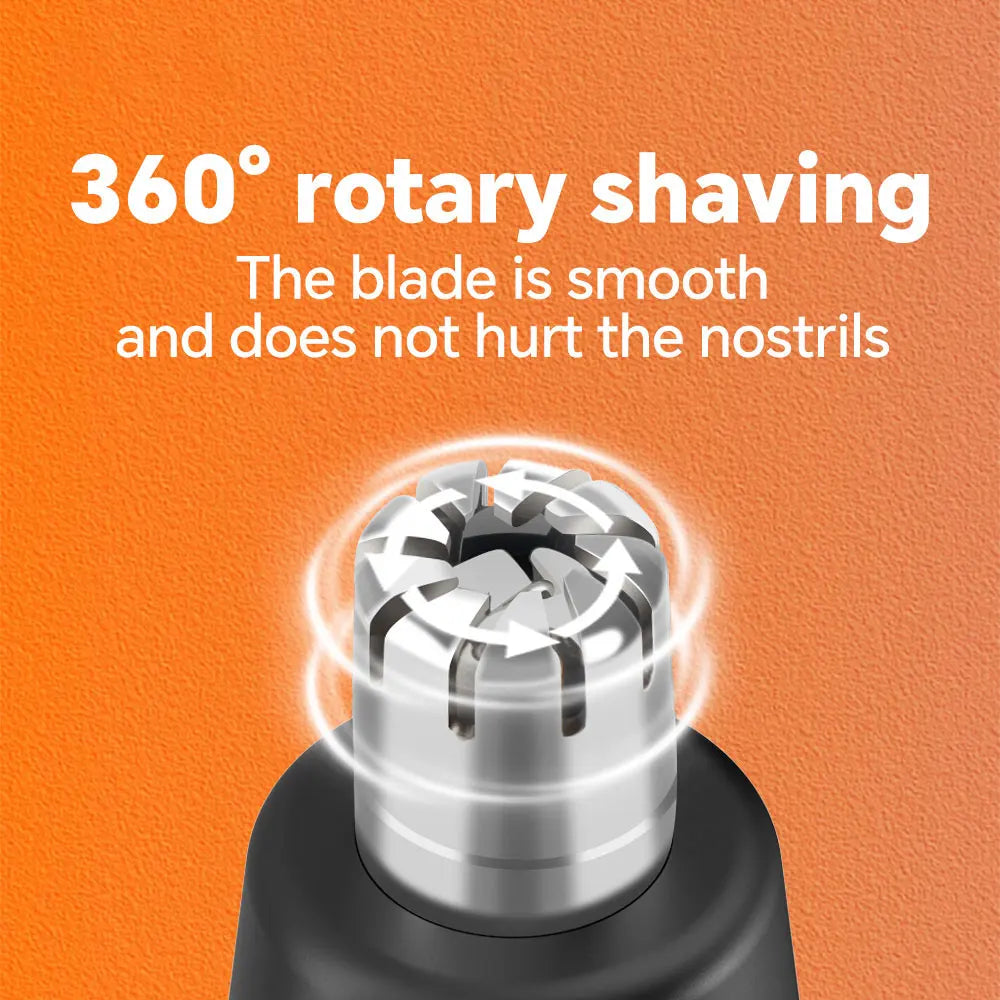 1 rechargeable ear and nose hair clipper kit - USB charging, 4 interchangeable heads, men's and women's portable design