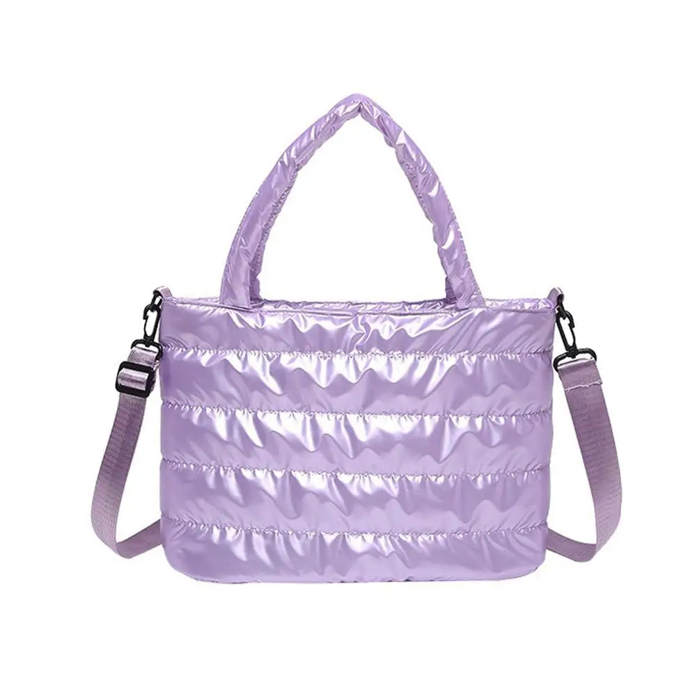 Large Tote Padded Handbags Designer Quilted Women Shoulder Bags Luxury Nylon Down Cotton Crossbody Bag Winter Tote Big