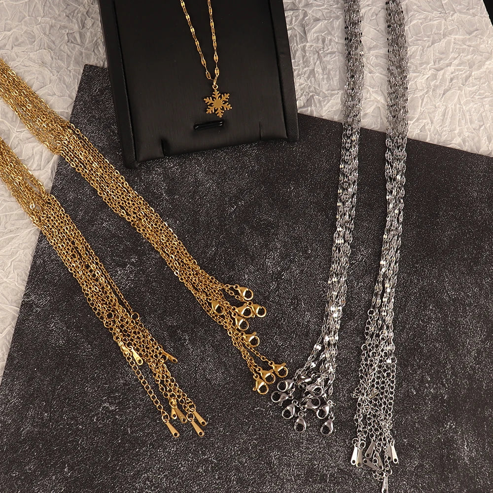 10pcs/lot Bulk Wholesale Stainless Steel Necklace Chain Necklace Choker Chains for DIY Jewelry Making Handmade Accessories