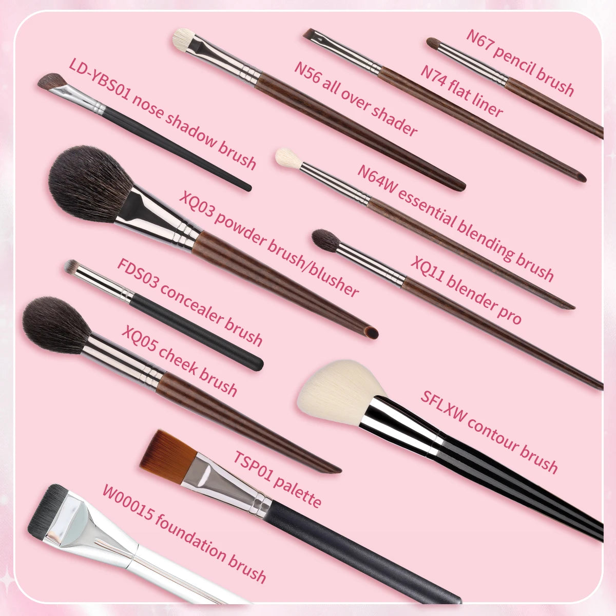 OVW 12pcs Makeup Brushes Set Concealers Blush Eye Shadows Brush Cosmetics Tool