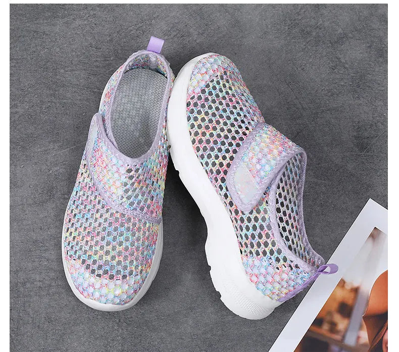 Women Mesh Shoes Summer Sports Black Outdoor Comfortable Loafers Monk Sneakers Girls For Walking Flats Mother Gift
