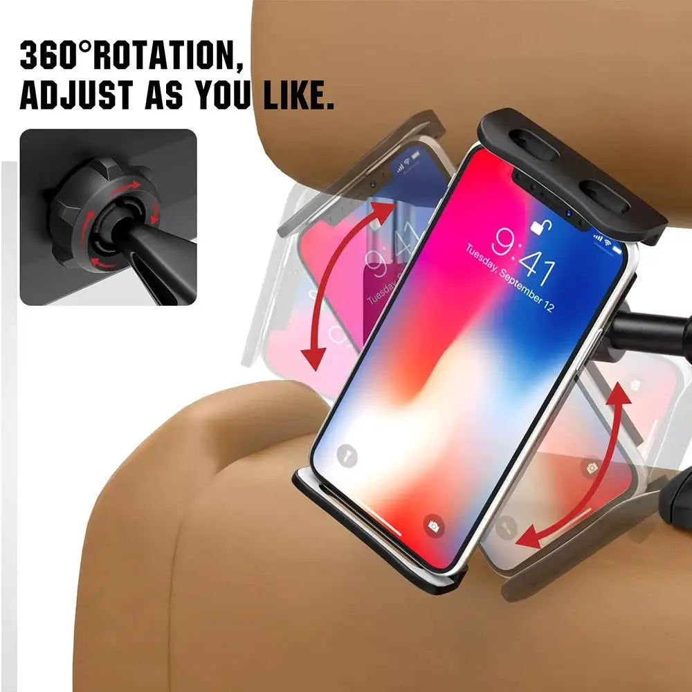 Universal Telescopic Mobile Phone Stand 360 Degree Rotation Tablet Holder Car Back Seat Headrest Bracket For iPad iPhone Huawei