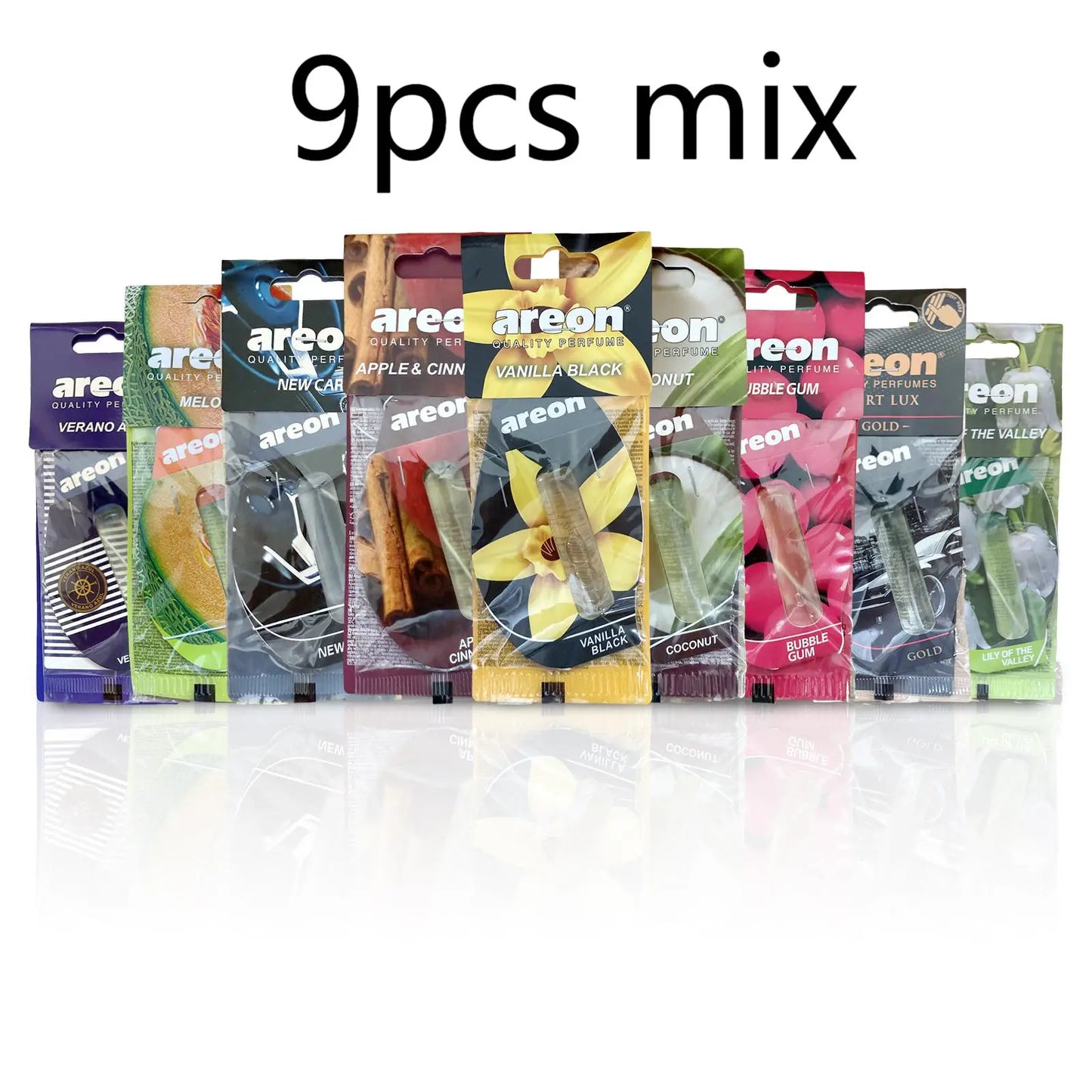 areon 3-18pcs Car Air Freshener Natural Tea Fragrance Vehicle-mounted Hanging Vanilla Scent Water Drop-shaped Car Interior