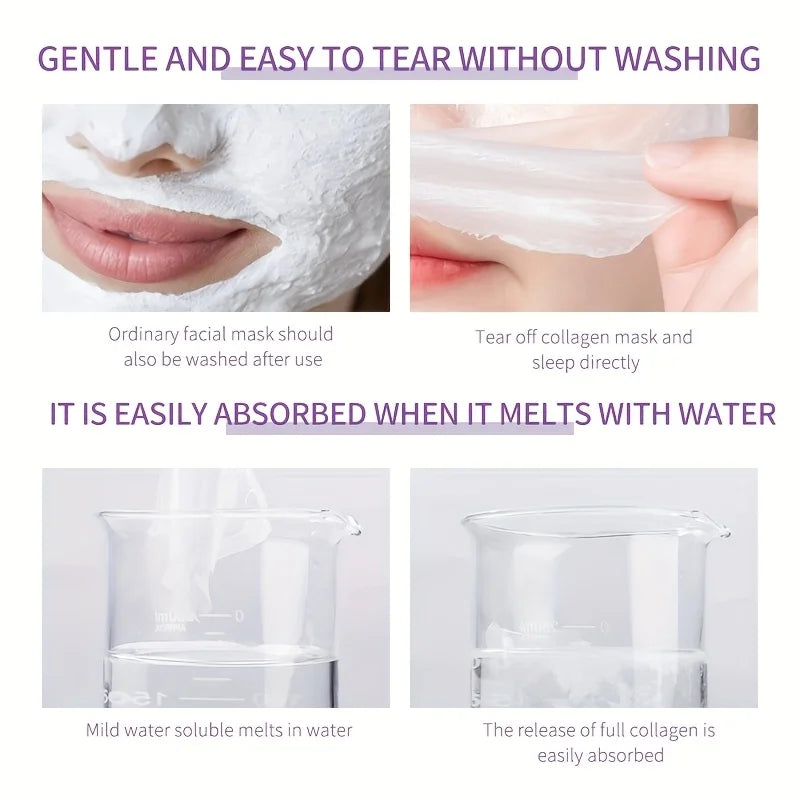 20pcs Mercilen Collagen Peeling Facial Masks Anti Wrinkles Moisturizing Hydrating Anti-Aging Peel-Off Face Mask Tearing Masks