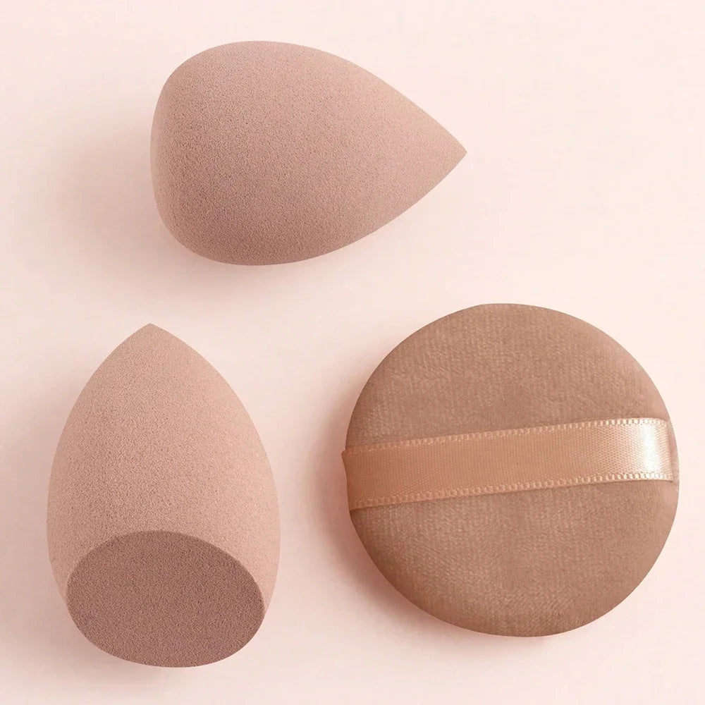 12pcs Professional Makeup Brush Set Incl. Eyeshadow, Powder, Blush Brushes, 2pcs Makeup Sponges, 1pc Powder Puff, Complete Trave
