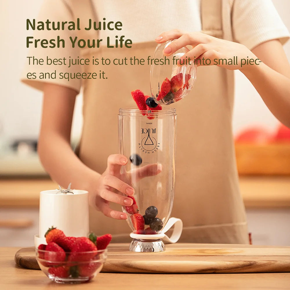500ml Portable 2400mAh Wireless Fruit Mixers USB juicer Fresh Juice Bottle Blender Plus 6 Blades Food Milkshake Ice Crush Cup
