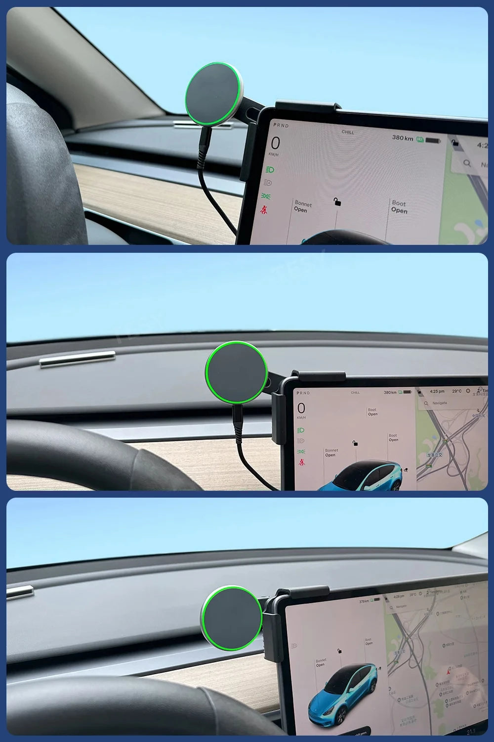 Adjustable Magnetic Car Phone Holder Mount for ZEEKR 001/007/009/X - Vehicle Phone Support Frame Accessory