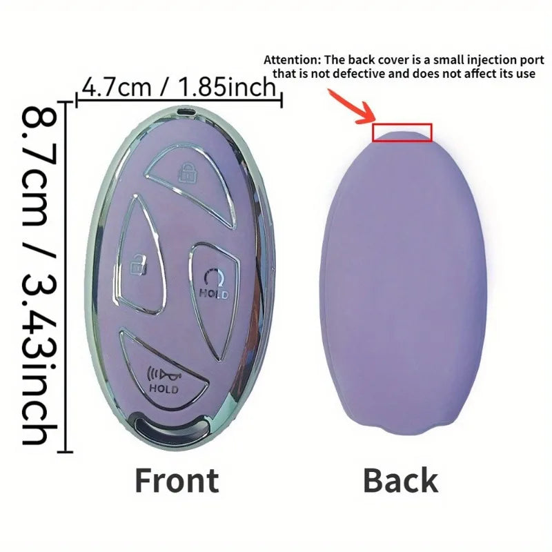 TPU 5/7 Buttons Smart Car Key Case Cover, Fit for HYUNDAI Ioniq 6 Grandeur GN7 KONA 2023-2024, Keyless Auto Accessories
