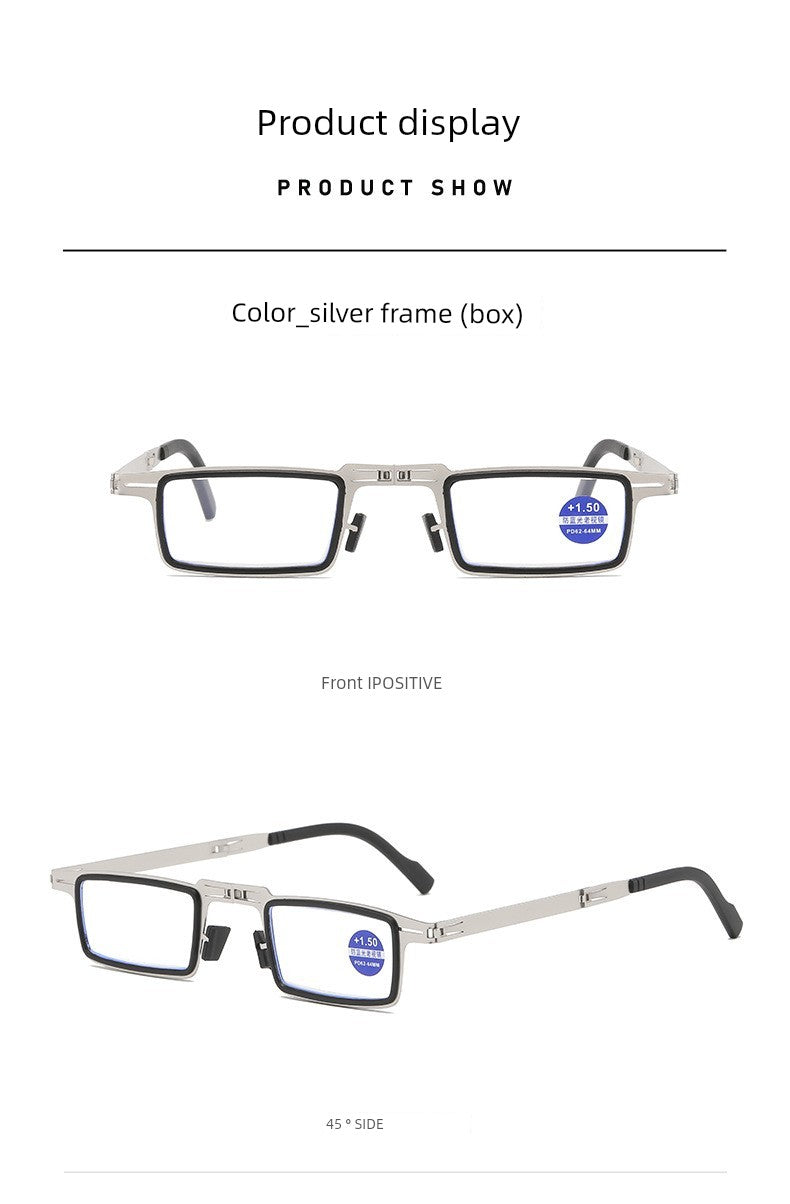 New Arrival Ultra Light Anti Blue-Ray Foldable Reading Glasses Men and Women Hd Portable Presbyopic Glasses Can Stick Mobile Phone Fashion Glasses