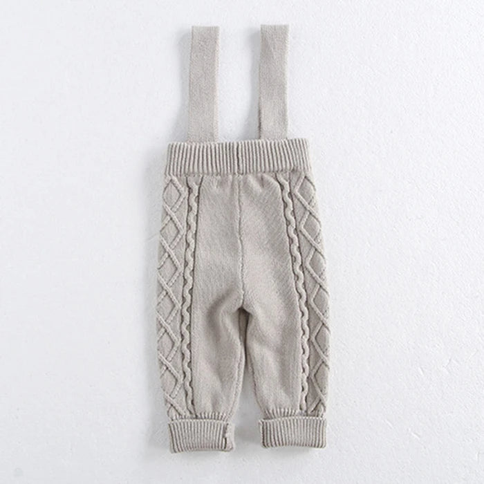 2024 New Autumn Winter Children Knitted Clothes Suit Long Sleeved Knitted Pullover+Jumpsuit Newborn Baby Boys Girls Clothing Set