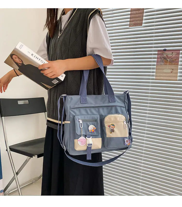 Canvas Handbags Messenger Bags for Women Waterproof Nylon Tote Shoulder Bag Oxford Ladies Handbag Crossbody Bag Girl Satchels