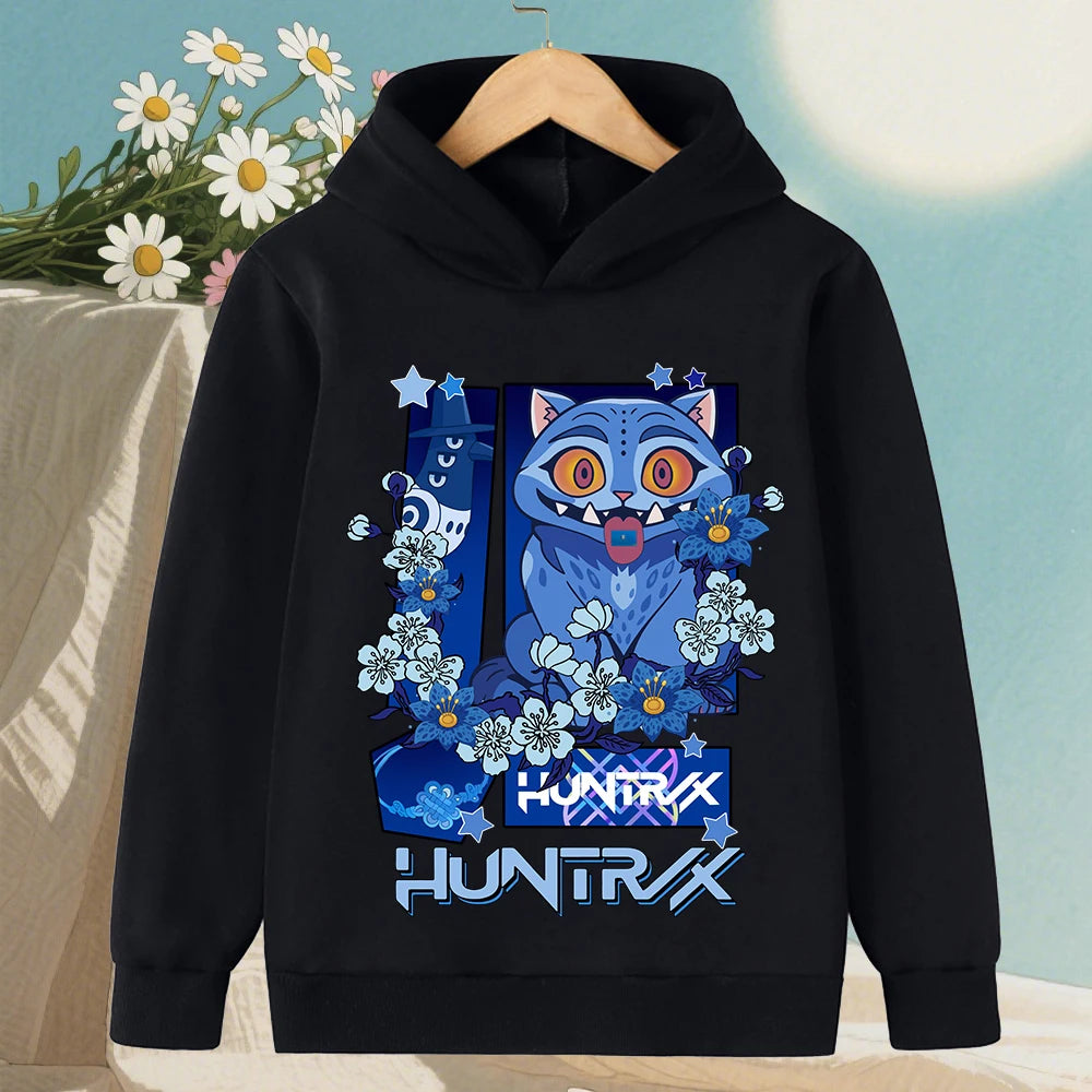 KPop Demon Hunter Boy Girl Hoodies Popular Anime Harajuku Y2K Sports Cute Fashion Children Autumn Winter Sweatshirt Clothing Top