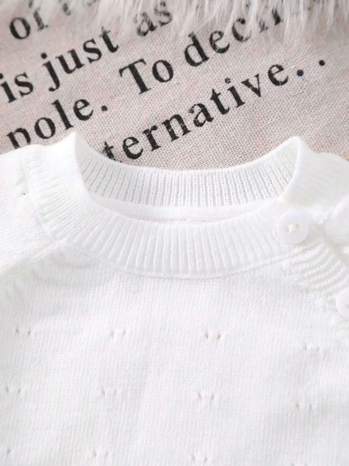 Newborn Baby Thin Long-Sleeved Romper and Hat Knitted Three-Piece Set