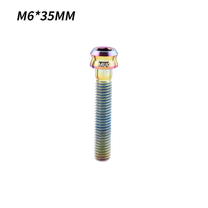 MUQZI Bike M6 Titanium Alloy Stem Top Cap Screw M6x35mm M6x30mm Super Light MTB Road Bicycle Headset Top Cap Bolt