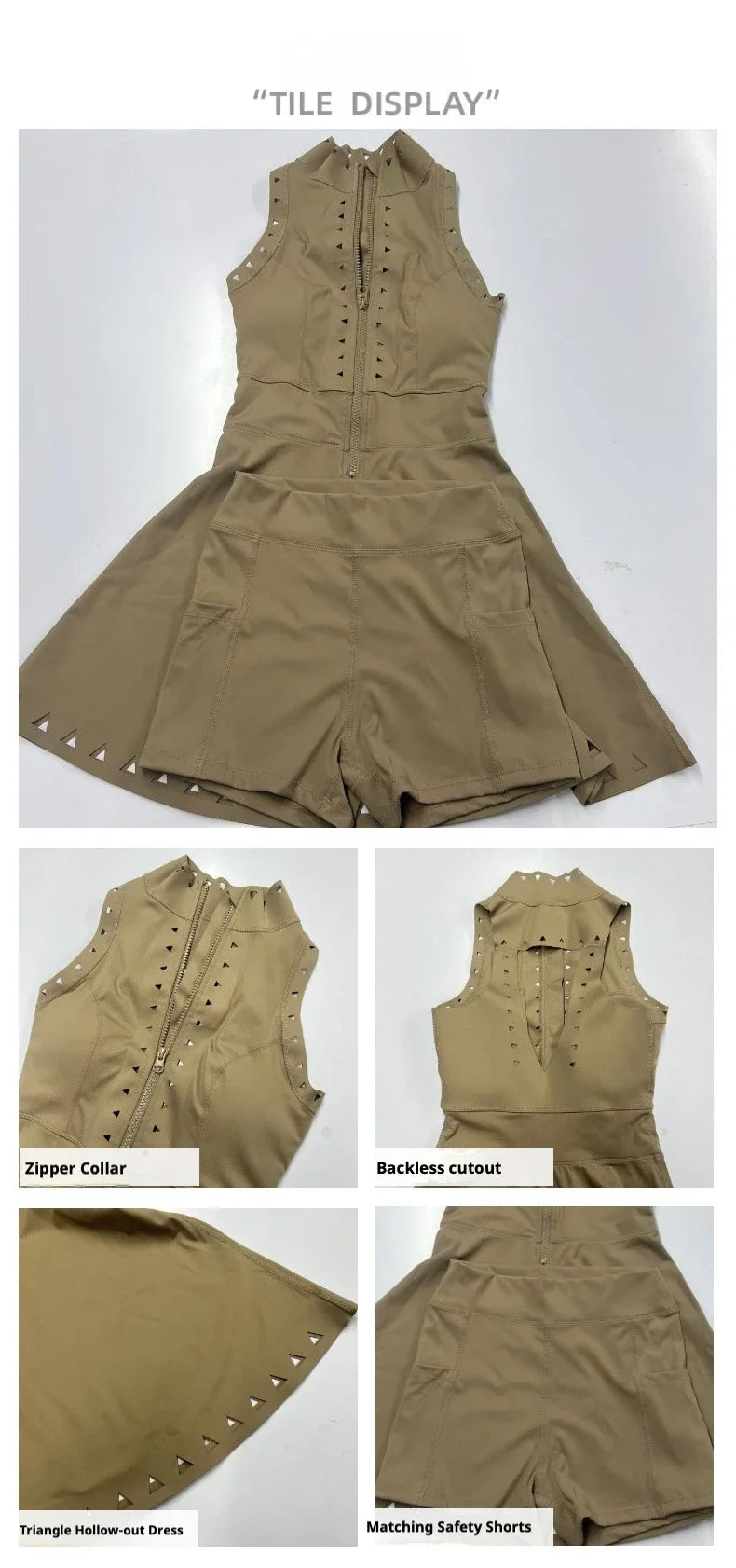 Sports Fitness One-Piece Skirt For Women Tight Beauty Back Hollow-Out Tennis Dress With Chest Pads Yoga Outfit Gym Clothes