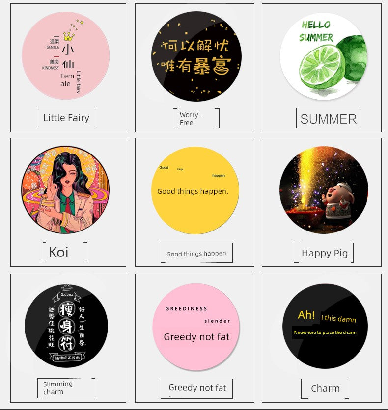 Magnet Disc Car Mobile Phone Bracket Neutral Patch Car Navigation Ultra-Thin Magnetic Block Magnetic Seat Cartoon Back Sticker