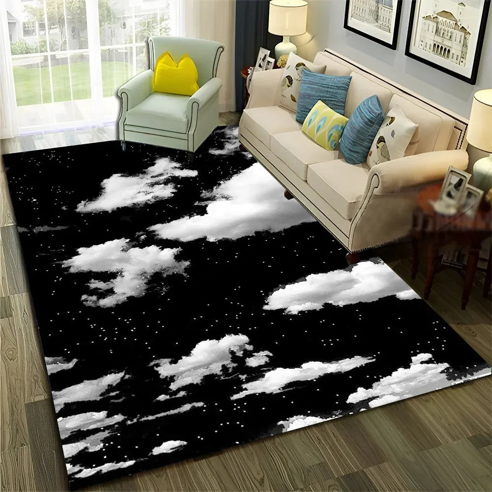 Galaxy Planet Star 3D Universe Space Carpet Rug for Home Living Room Bedroom Sofa Doormat Decor,Kid Area Rug Non-slip Floor Mat