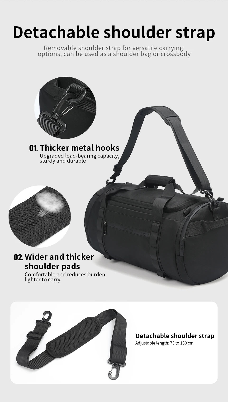 Tigernu Travel Bags For Men Gym Bag Waterproof Fitness Bag Men Outdoor Portable Bag Ultralight Yoga Sports Bag Handbag Crossbody