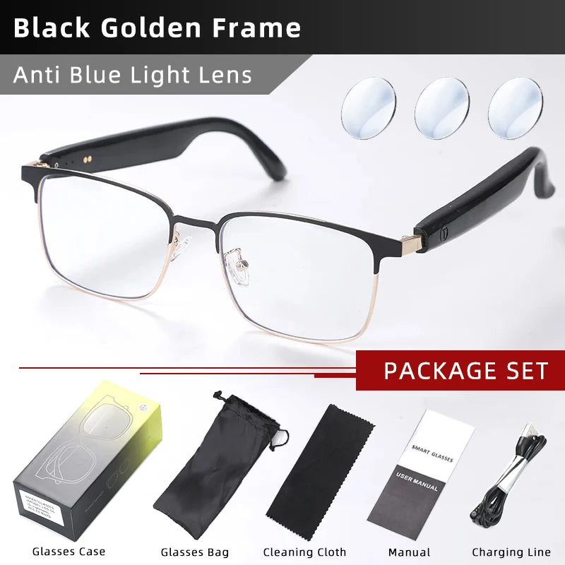 CLLOIO Wireless Bluetooth Smart  Glasses Men Myopia Prescription Photochromic Sunglasses Women Anti Blue Ray Reading Glasses