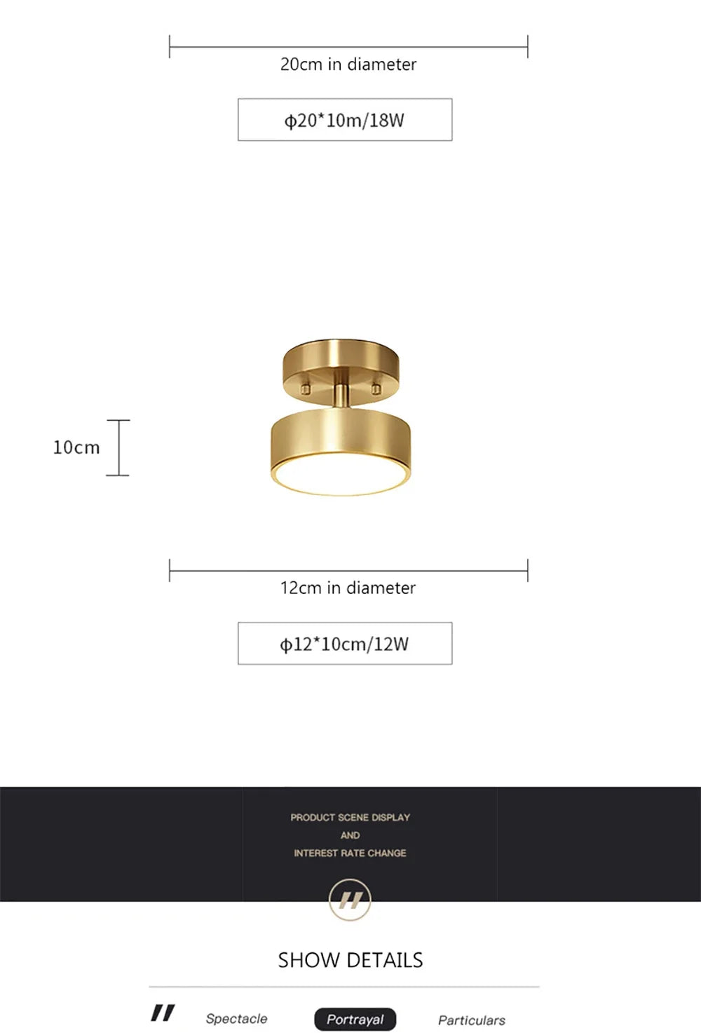 LED Ceiling Light Modern Rotatable Lamp For Corridor Bedroom Living Room Restaurant Indoor Home Decor Round Illumination Fixture