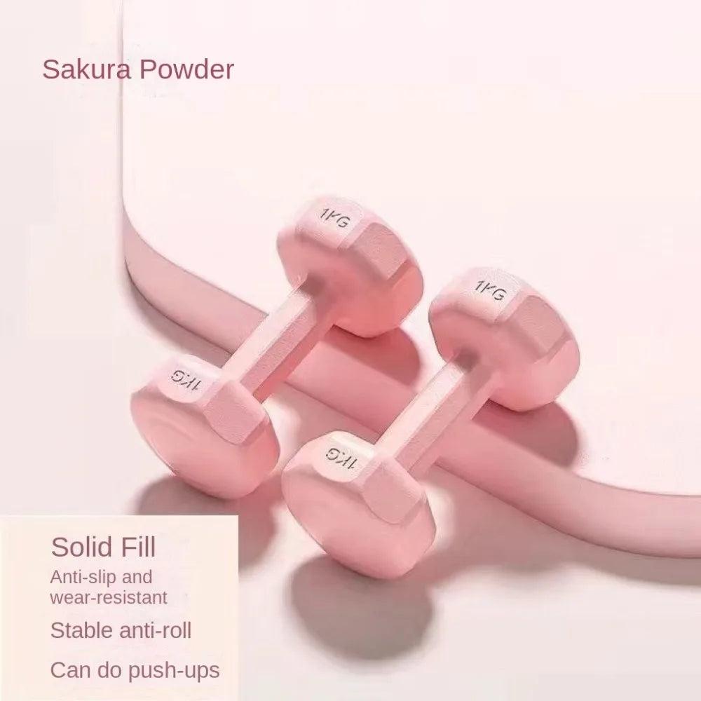 High Quality 1kg Fitness Dumbbell Set PVC Waterproof Kettlebell Non-Slip Anti-Roll Small Dumbbell Home Equipment