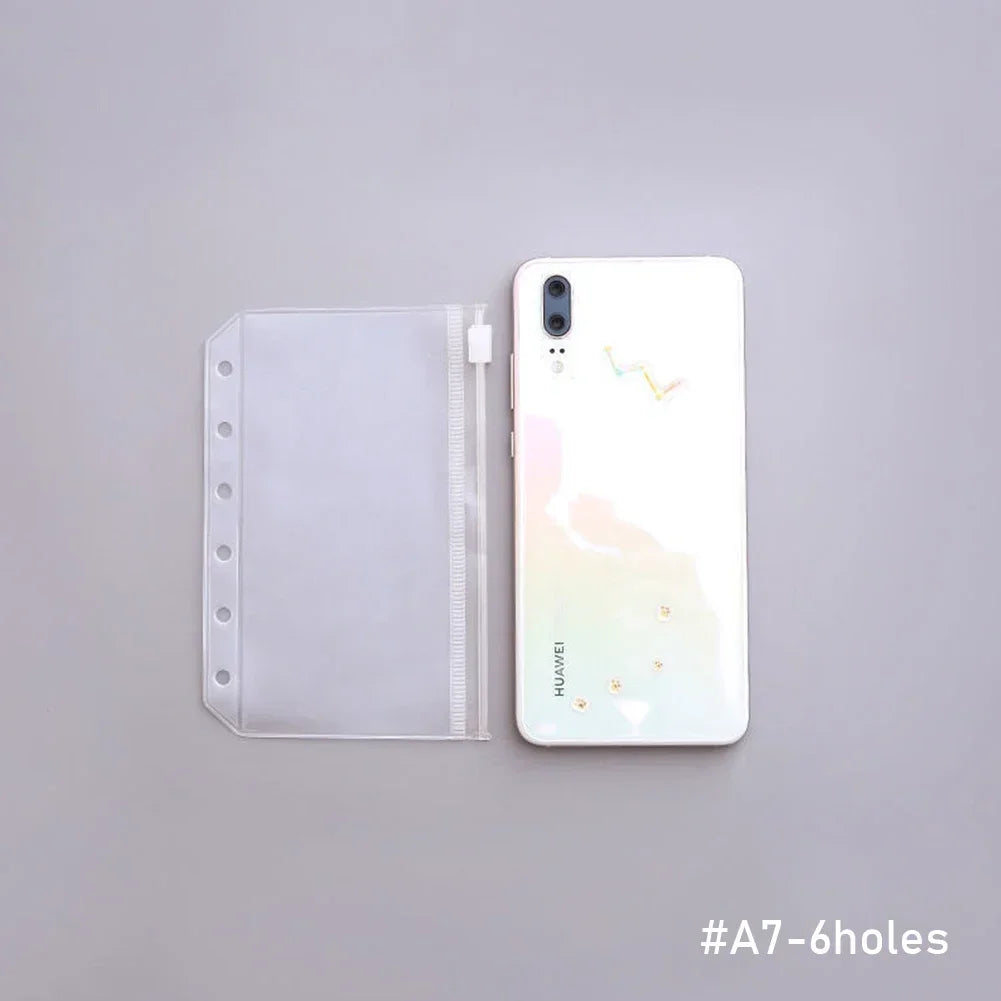 1PCS/LOT A5/A6/A7 Storage Bag School Office Supply Transparent Loose sheet Notebook zipper Self-sealing File Holder