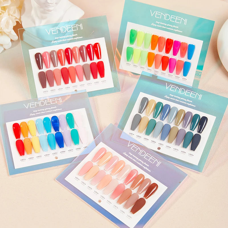 Vendeeni TPO HEMA Free 2025 Hot Sale High Quality 9-Color Nail Gel Polish Set Non-Toxic UV Gel Nail Art Kit for Nail Salon