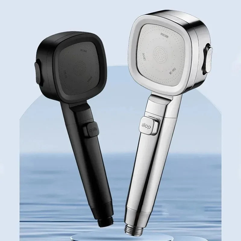 Adjustable One-Key Stop Water Shower Heads High Pressure Water Saving 3 Modes Shower Heads High Quality Bathroom Showers