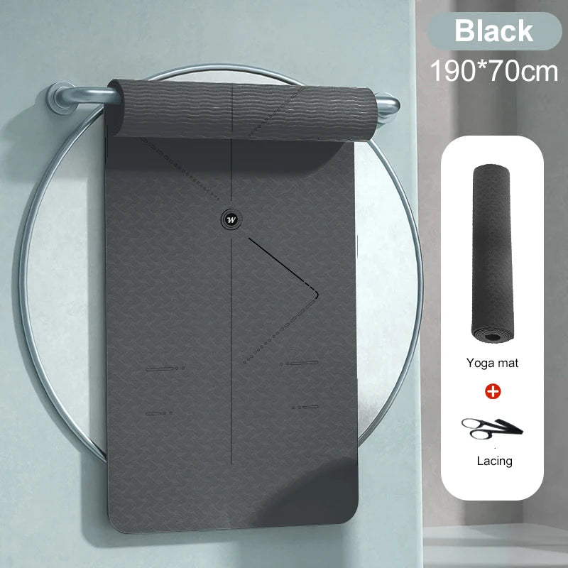 190CM Yoga Mat High Density Anti-Tear Exercise Mat Extra Long & Wide Non Slip Workout Mat with Carrying Strap for Sports Fitness