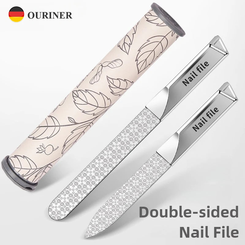 Stainless Steel Double Side Nail File Styling Accessories Polish Remover For Buffer Manicure Tools For Home And Travel