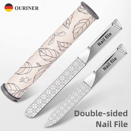 Stainless Steel Double Side Nail File Styling Accessories Polish Remover For Buffer Manicure Tools For Home And Travel
