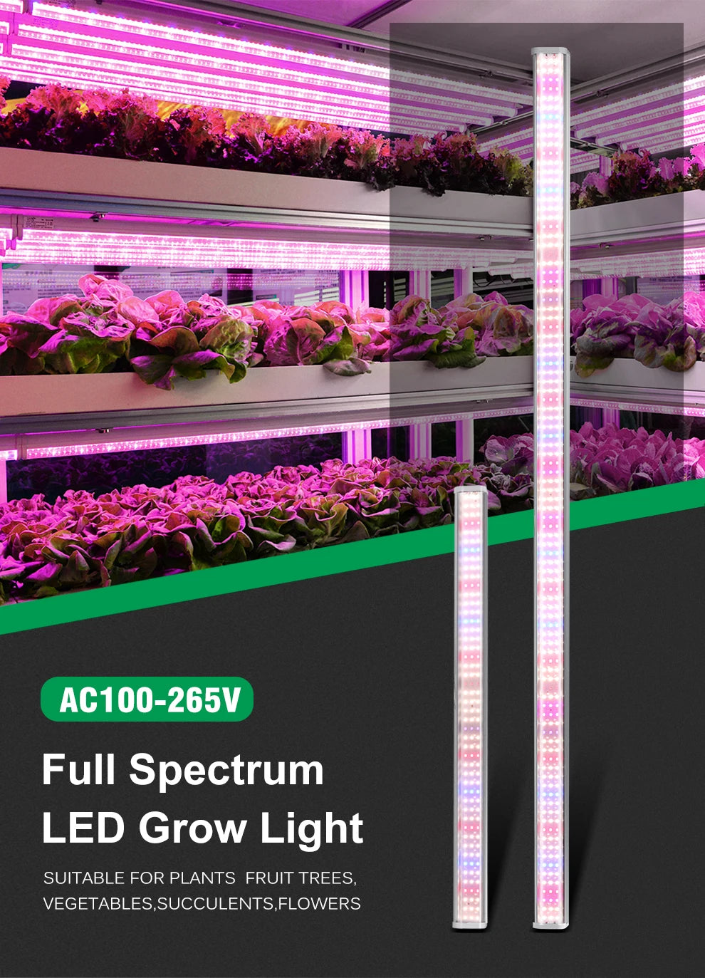 LED Grow Light Bar SMD2835 AC100-265V For Plants Fruit Trees Full Spectrum LED Grow Light For Veg Flowers