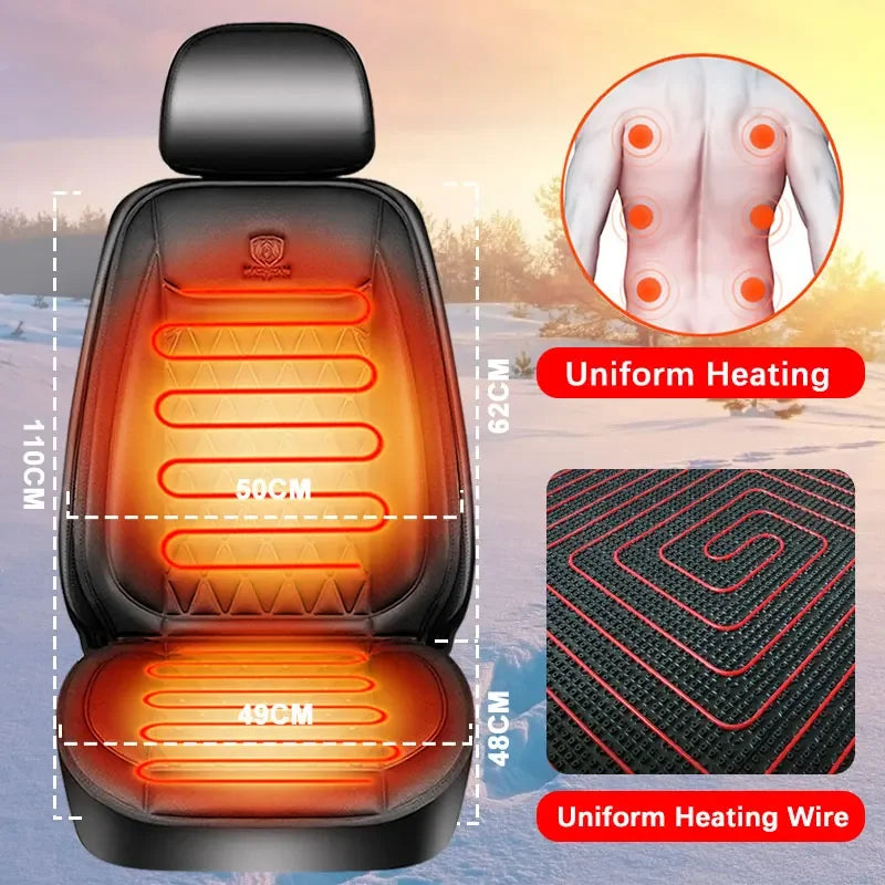 12-24v Heated Car Seat Cover 30' Fast Car Seat Heater Cloth/Flannel Warmed Heated Car Seat Protector 25W Heating Cover
