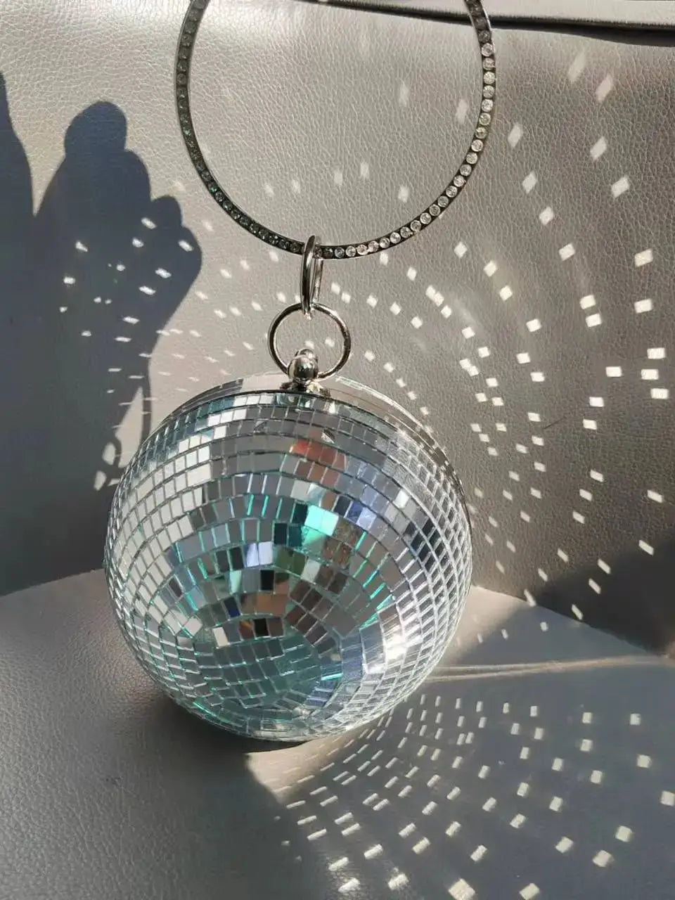 2025  Custom Made Bag Handmade Bag Purse Silver Party  Reflective Disco Ball Clutch Purse Bag