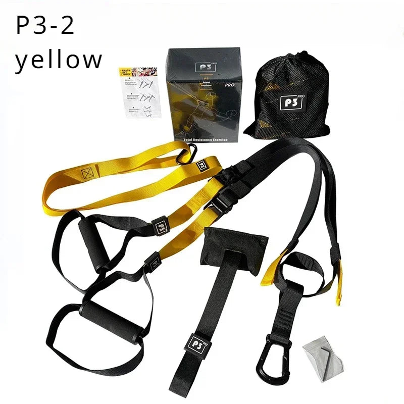 P3-2 & P3-3 Trx Adjustable Suspension Training Belt - Multi-Purpose Resistance Band for Yoga, Fitness & Strength Workouts