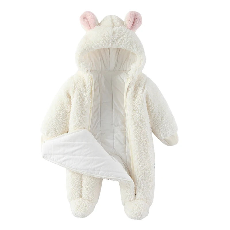 LILIGIRL Winter Newborn Baby Jumpsuit Thicken Baby Girls Romper Cotton Warm Infant Bodysuit Soft  Snow Wear Jacket 0-12 Months
