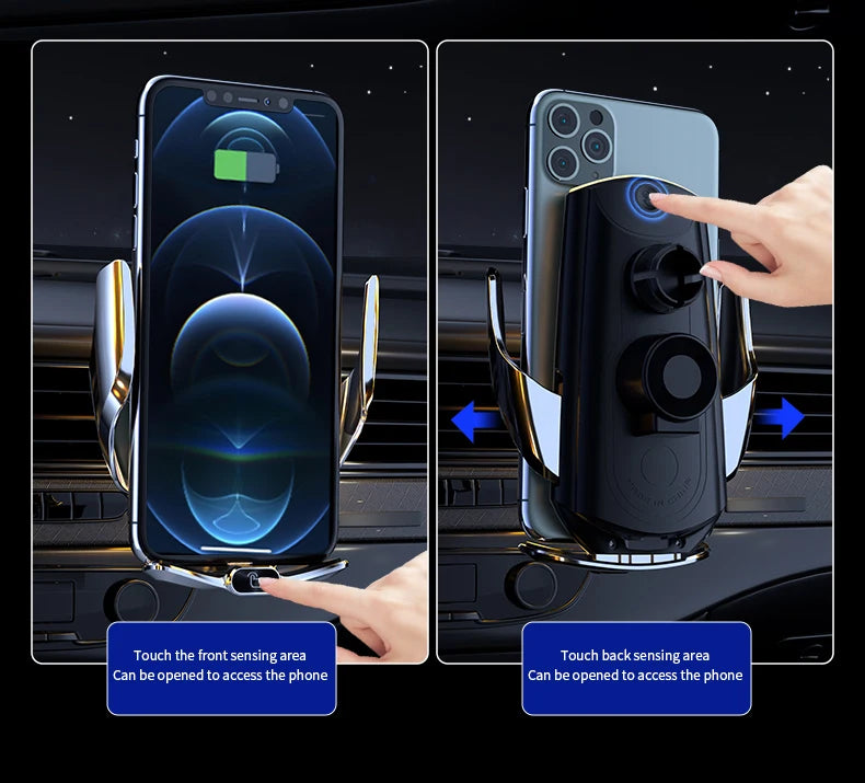 Car Phone Holder Wireless Charger Automatic Intelligent triple sensing magnetic suction charging For Universal All Mobile Phones
