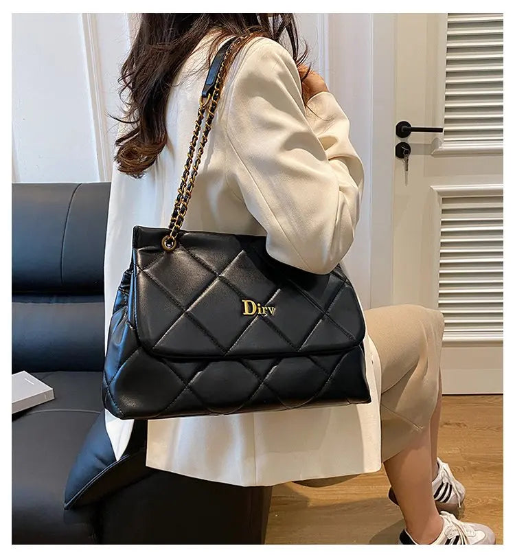 Square Vintage Leather Crossbody Bag Women Handbag Designer Shoulder Tote Purse Classic Diaper Bag