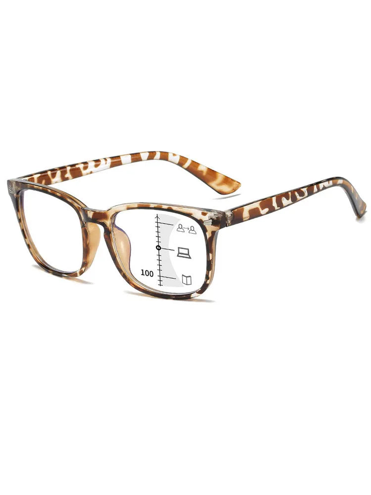 Intelligent Automatic Zoom Progressive Multifocal Anti-Blue Light Reading Glasses Dual-Vision for Men And Women