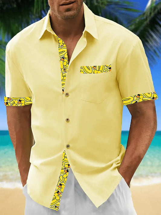 Men's shirts, button up shirts, casual shirts, spring and summer, printed short sleeves, daily, fashionable, comfortable