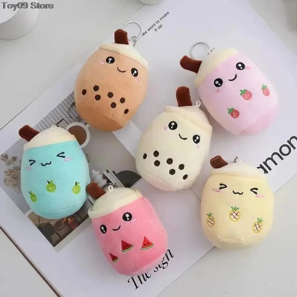Cute Milk Tea Cup Pet Plush Toy Soft Stuffed Lovely Boba Pearl Design for Dogs Cats Entertainment Interactive Pet Play Supplies