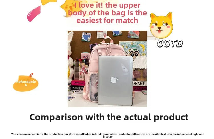 Japanese College Style Fashionable Backpack for Students Large Capacity Backpack for Women Highvalue Outdoor Backpack