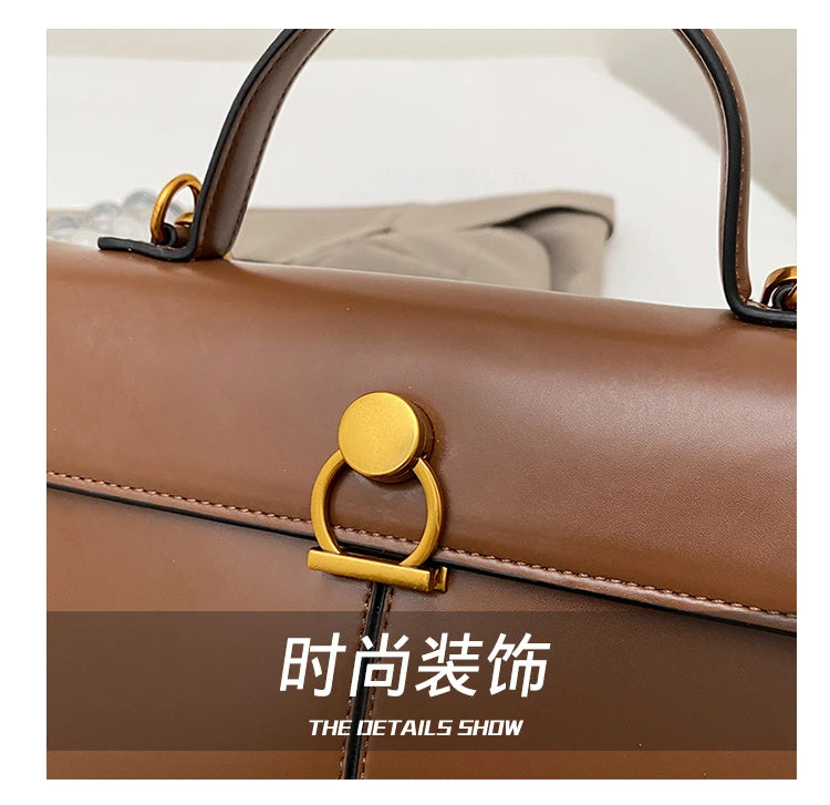 2025 New Classic Style Solid PU Square Shoulder & Crossbody Bags High Quality Sense of Luxury Simple Commute Handbags for Women