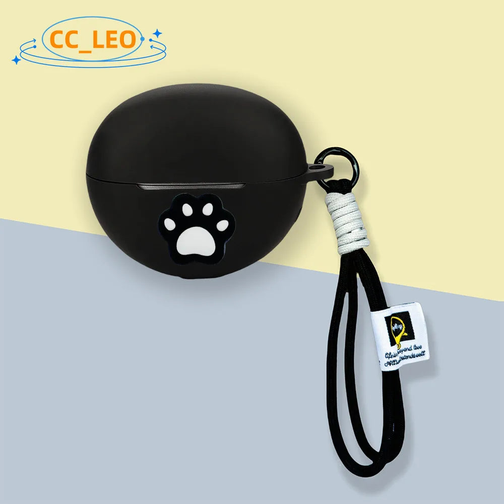 For Honor Choice EarBuds Clip Case Cute Lanyard Pendant Cartoon Cat Suitable for Honor Choice EarBuds Clip Protective Cover