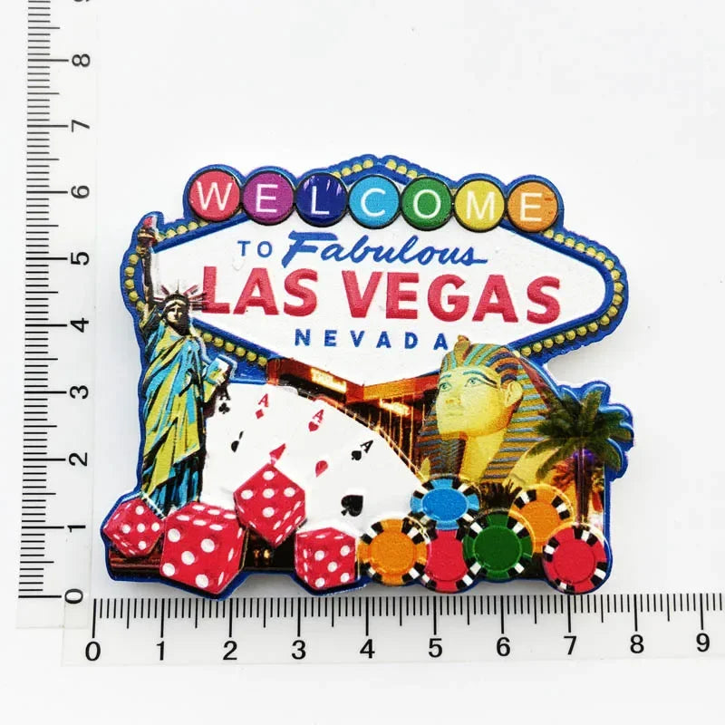 World Tourism Fridge Magnet Souvenir USA Las Vegas Florida Cultural Landscape Refrigerator Stickers Gift Set Home Decoration