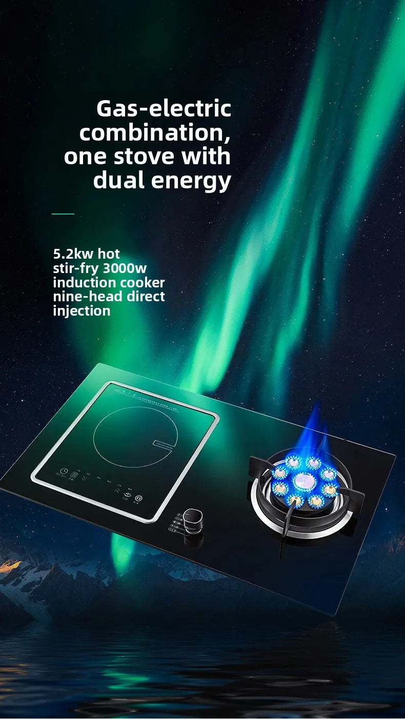 Double Burner Built-in Gas Stove With Electronic Ignition Energy Efficient Natural Gas Stove For Use