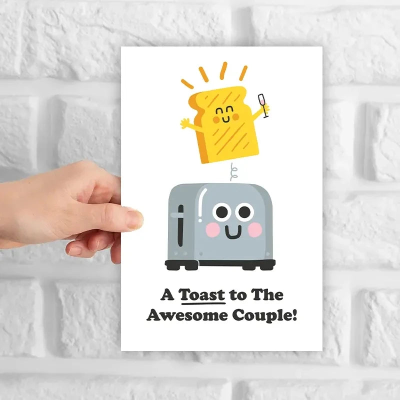 1pc, Wedding card Funny wedding Card, Bride and Groom, A toast to the wedding couple.