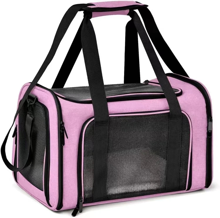 Portable Dog Carrier Bag for Small Medium Cats Dogs,Airline Approved Carrier Soft Sided, Collapsible Travel Puppy Carrier