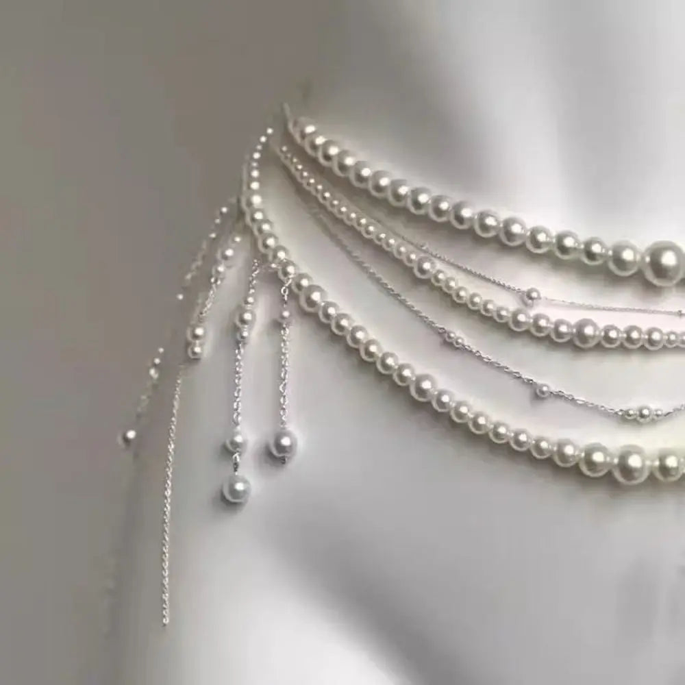 Fashion Elegant Pearl Waist Chains Versatile Boho Hip Chain Waist Accessory Body Jewelry Women